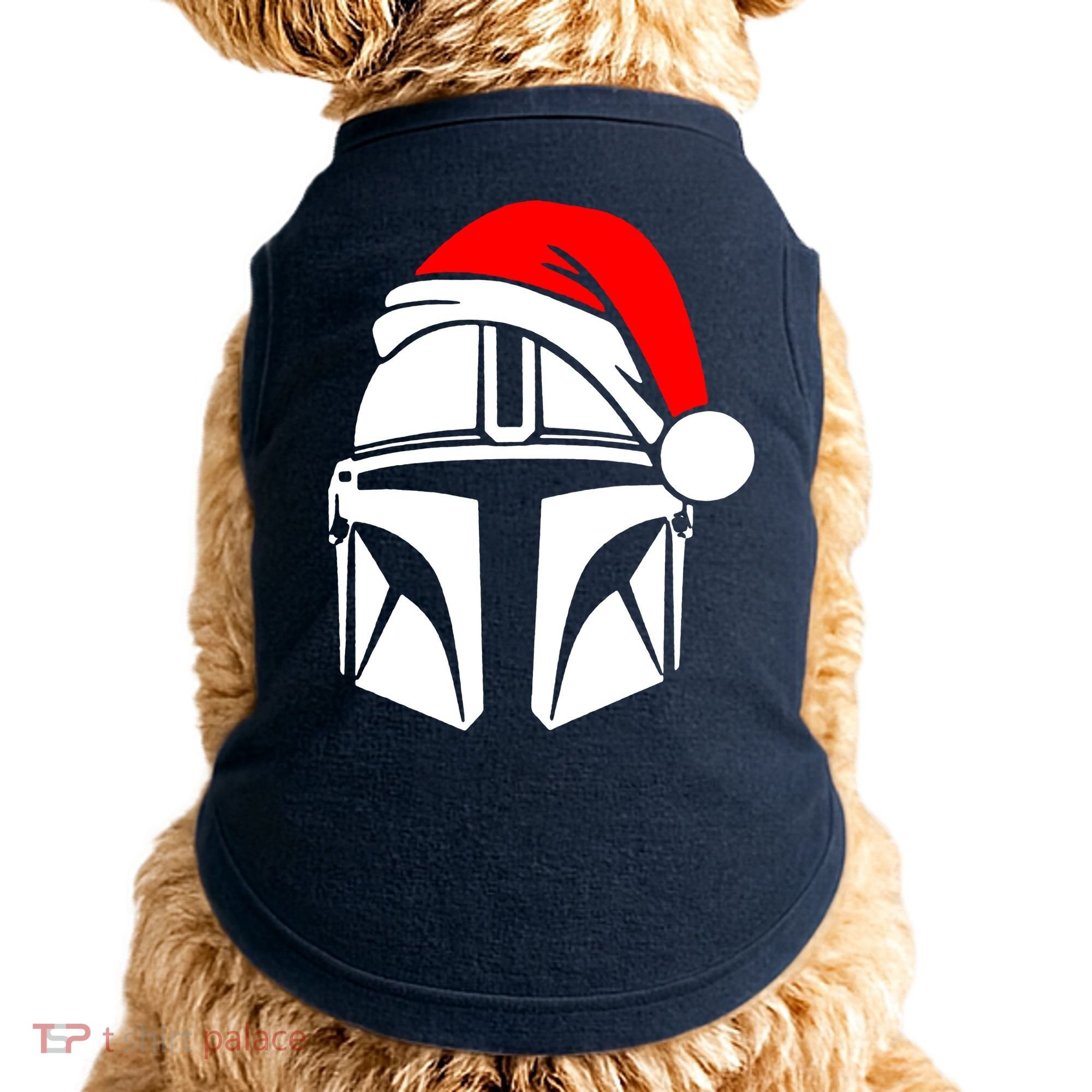 Santalorian Cool Christmas Helmet Xmas Hat Doggie Tank