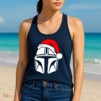 Santalorian Cool Christmas Helmet Xmas Hat Women's Tank Top thumb 2
