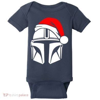 Santalorian Cool Christmas Helmet Xmas Hat Baby Bodysuit