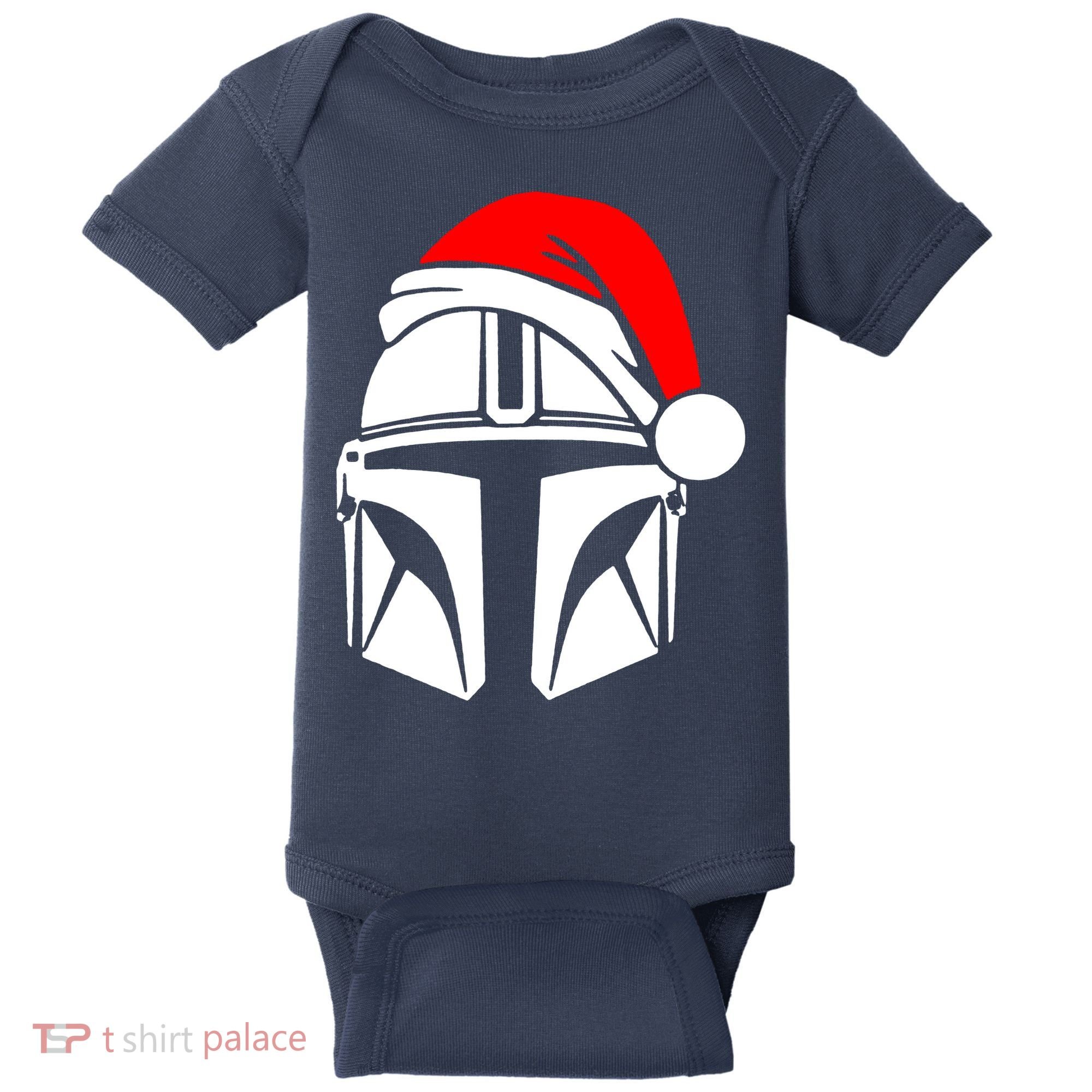 Santalorian Cool Christmas Helmet Xmas Hat Baby Bodysuit