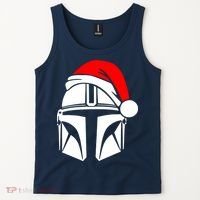 Santalorian Cool Christmas Helmet Xmas Hat Tank Top thumb 2