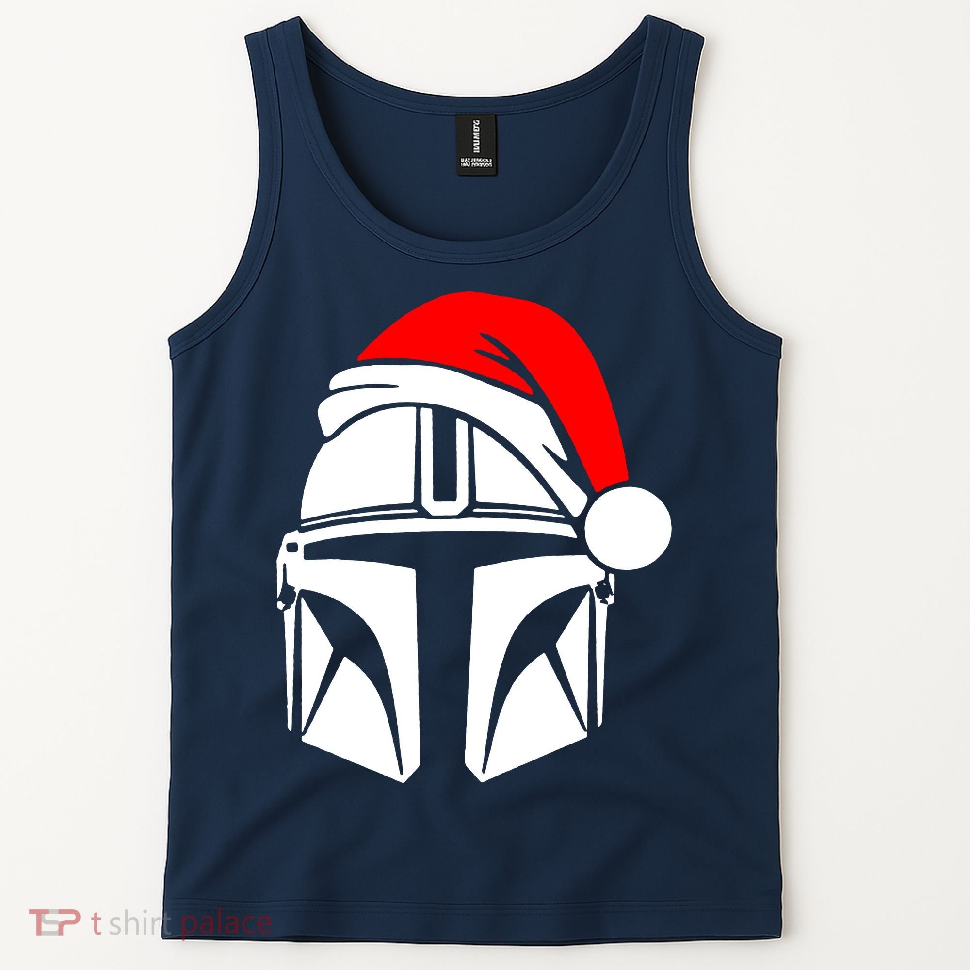 Santalorian Cool Christmas Helmet Xmas Hat Tank Top