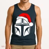 Santalorian Cool Christmas Helmet Xmas Hat Tank Top thumb 3