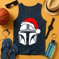 Santalorian Cool Christmas Helmet Xmas Hat Tank Top thumb 4