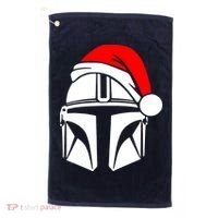 Santalorian Cool Christmas Helmet Xmas Hat Golf Towel thumb 0