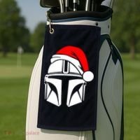 Santalorian Cool Christmas Helmet Xmas Hat Golf Towel thumb 2
