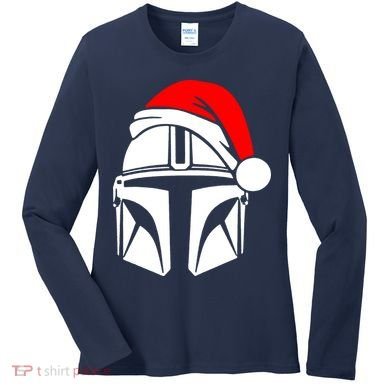 Santalorian Cool Christmas Helmet Xmas Hat Women's Long Sleeve Shirt