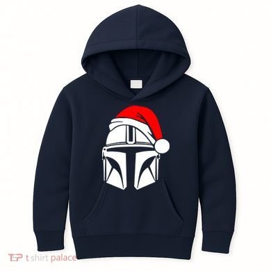 Santalorian Cool Christmas Helmet Xmas Hat Kids Hoodie