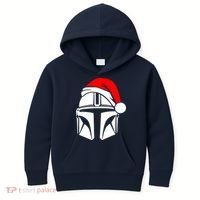 Santalorian Cool Christmas Helmet Xmas Hat Kids Hoodie thumb 0