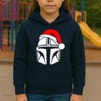 Santalorian Cool Christmas Helmet Xmas Hat Kids Hoodie thumb 3