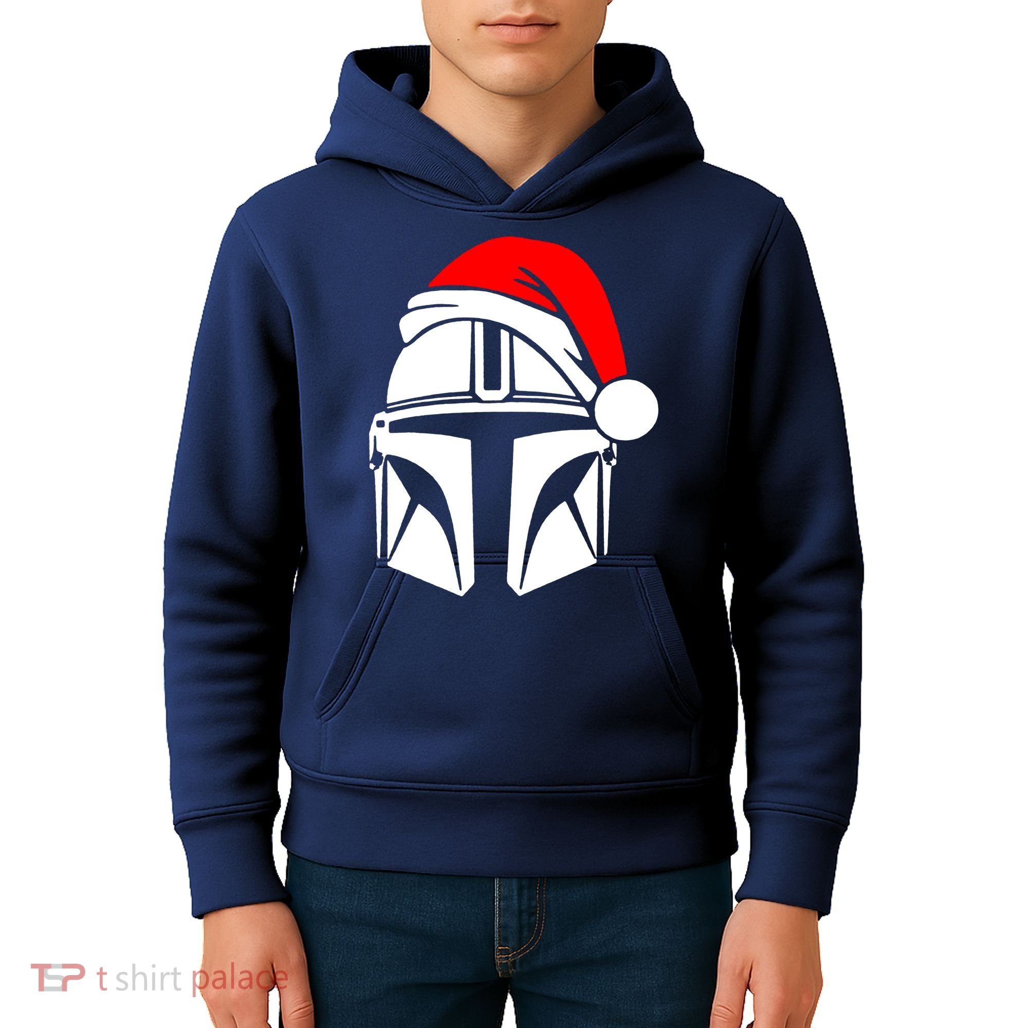 Santalorian Cool Christmas Helmet Xmas Hat Kids Hoodie