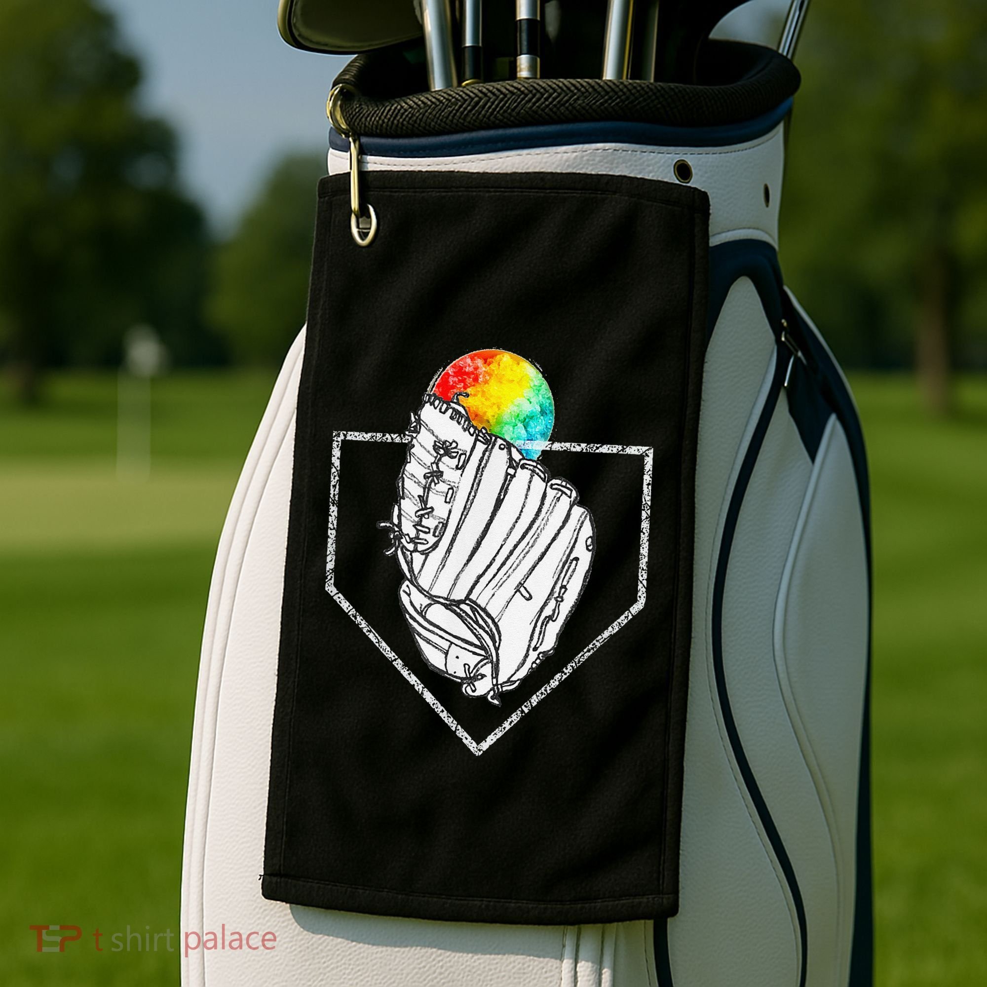 Snow Cone Catch Softball & Baseball Snowcone Golf Towel