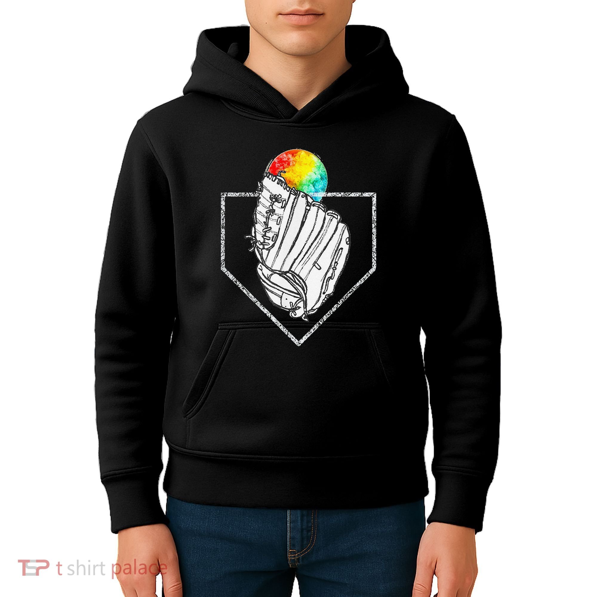 Snow Cone Catch Softball & Baseball Snowcone Kids Hoodie