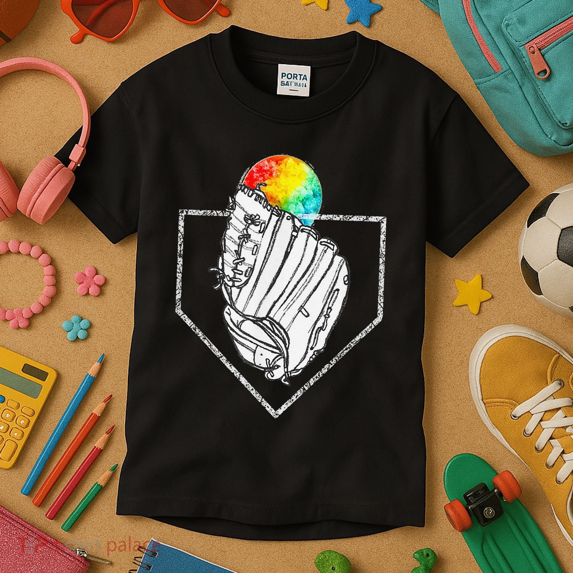 Snow Cone Catch Softball & Baseball Snowcone Kids T-Shirt