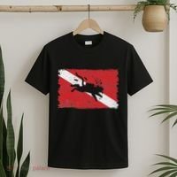 Scuba Cat Diving Flag Vintage Cats Diver Dive Funny Minimal T-Shirt thumb 2