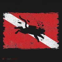 Scuba Cat Diving Flag Vintage Cats Diver Dive Funny Minimal T-Shirt thumb 7
