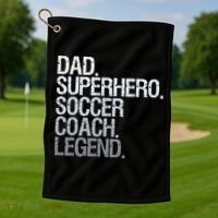 Soccer Coach Dad Golf Towel thumb 1