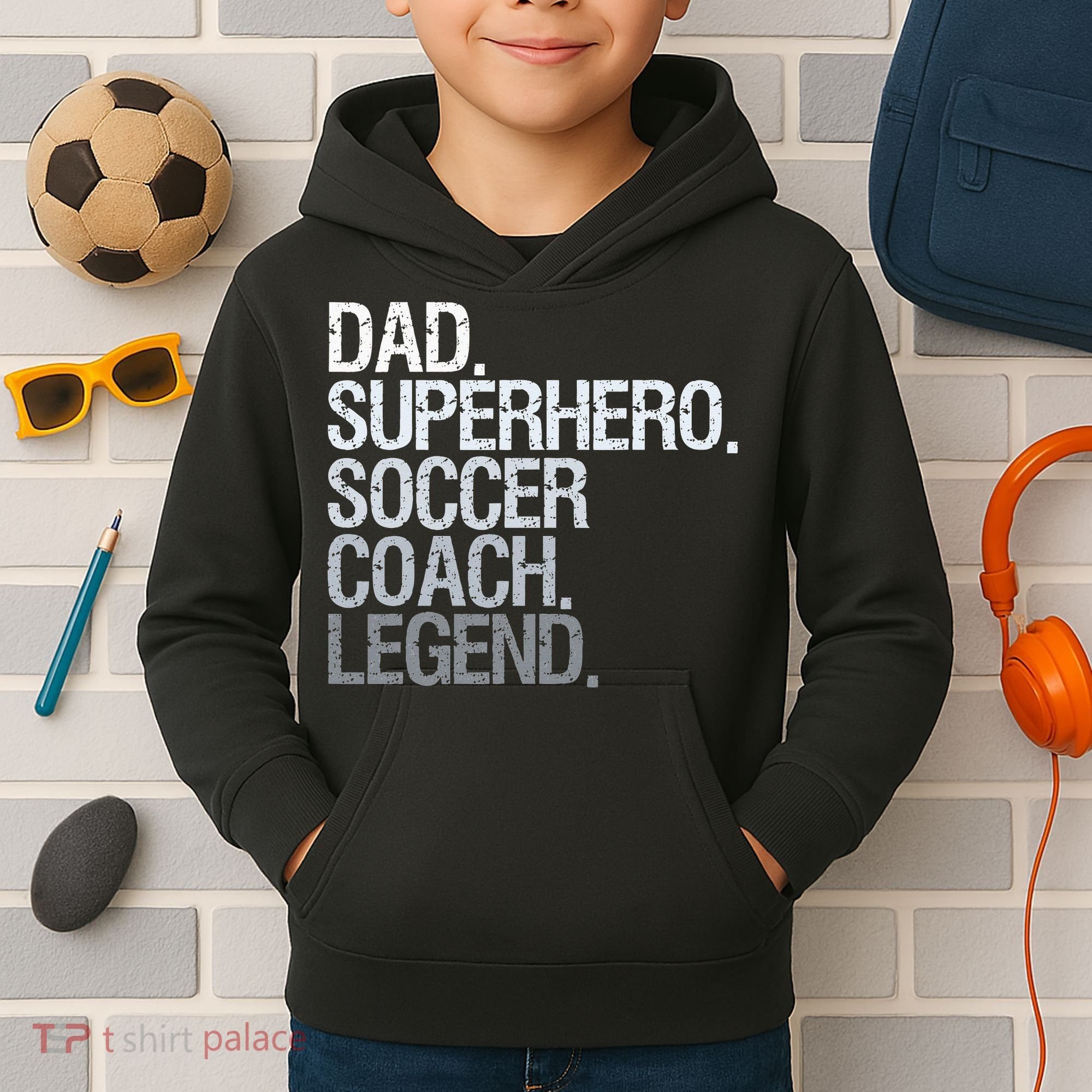 Soccer Coach Dad Kids Hoodie