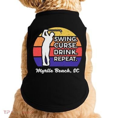 Swing Curse Drink Repeat Myrtle Beach Golf Design Doggie Tank