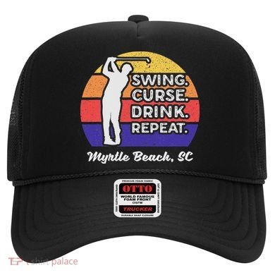 Swing Curse Drink Repeat Myrtle Beach Golf Design Hat
