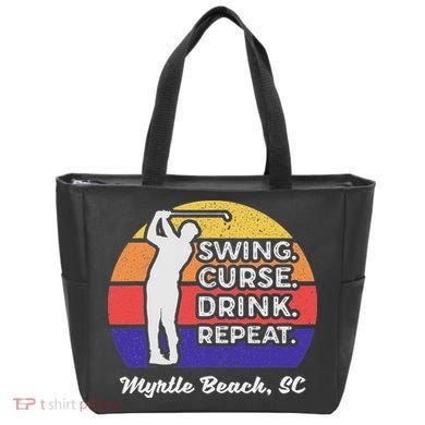 Swing Curse Drink Repeat Myrtle Beach Golf Design Tote Bag
