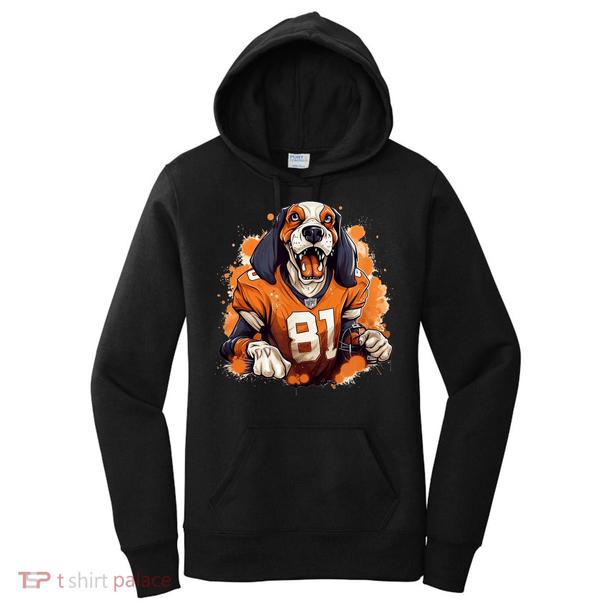Smokey Coonhound Dog Tennessee Orange Football Game Day Women's Hoodie
