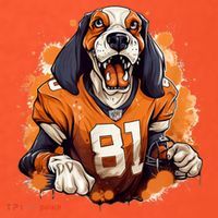 Smokey Coonhound Dog Tennessee Orange Football Game Day Mousepad thumb 1