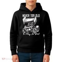 SPRINT CAR DIRT TRACK RACING Play In Dirt Kids Hoodie thumb 4