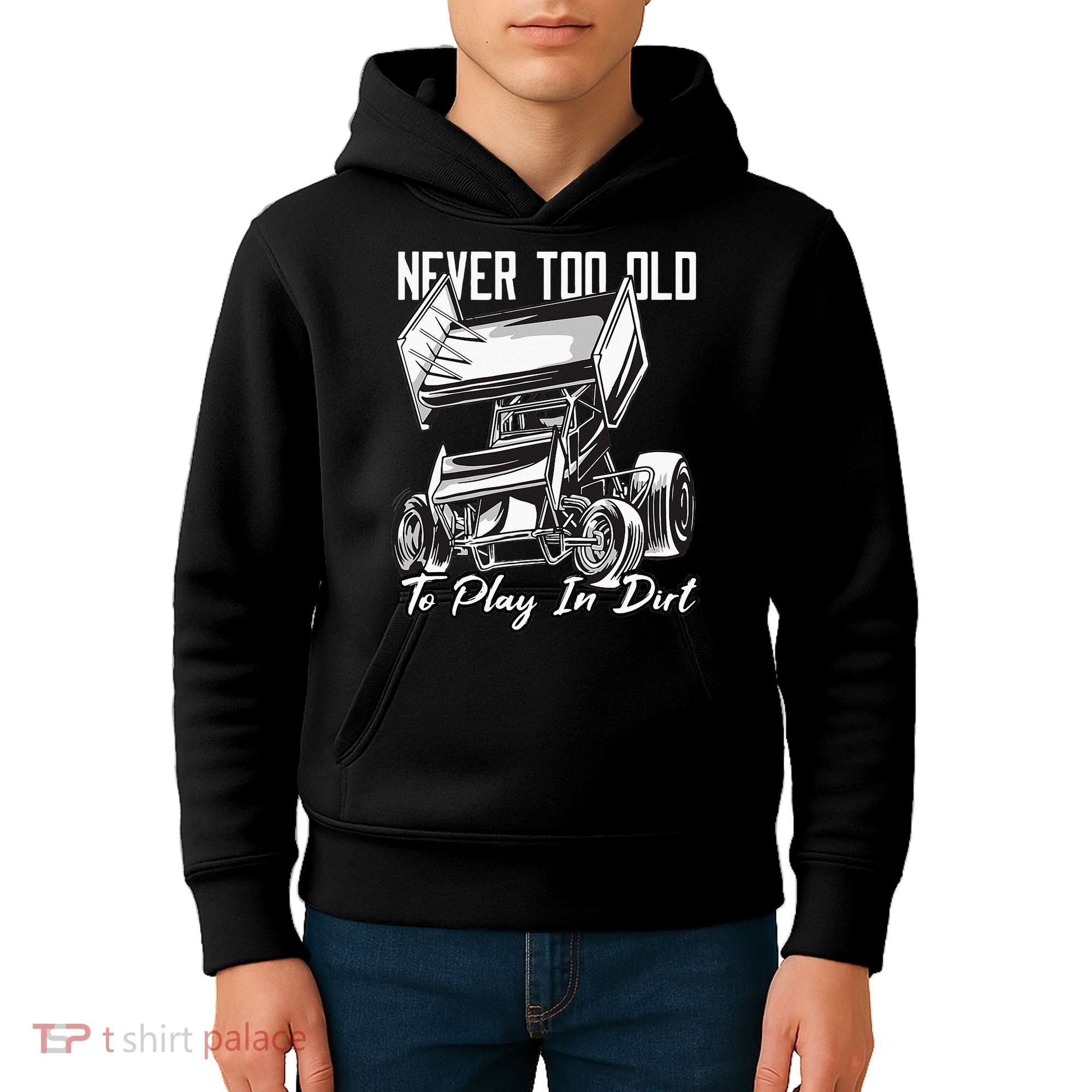 SPRINT CAR DIRT TRACK RACING Play In Dirt Kids Hoodie