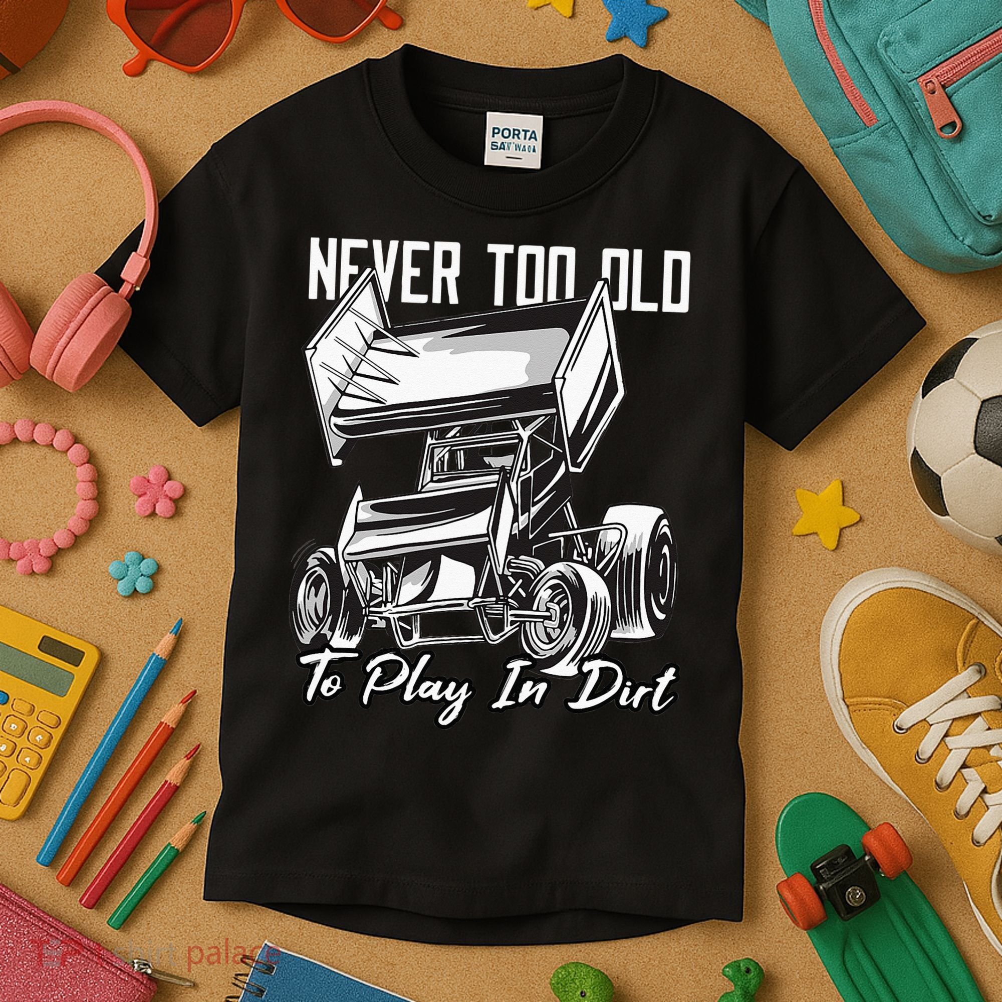SPRINT CAR DIRT TRACK RACING Play In Dirt Kids T-Shirt