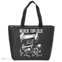 SPRINT CAR DIRT TRACK RACING Play In Dirt Tote Bag thumb 0