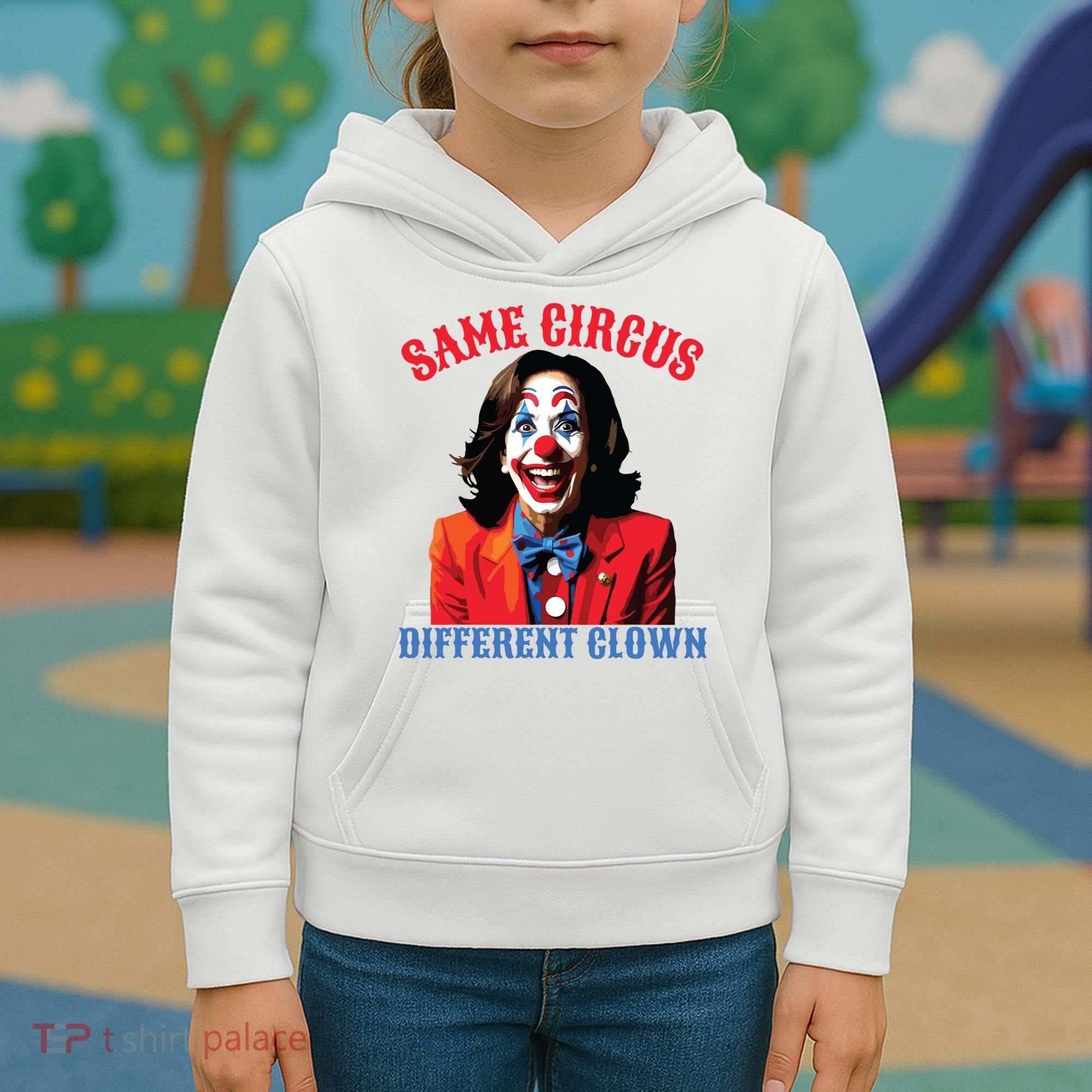 Same Circus Different Clown Funny Kamala Clown 2024 Kids Hoodie