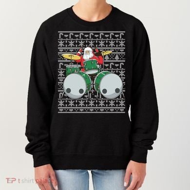 Santa Claus Drummer Drums Percussionist Percussion Christmas Gift Women's Sweatshirt