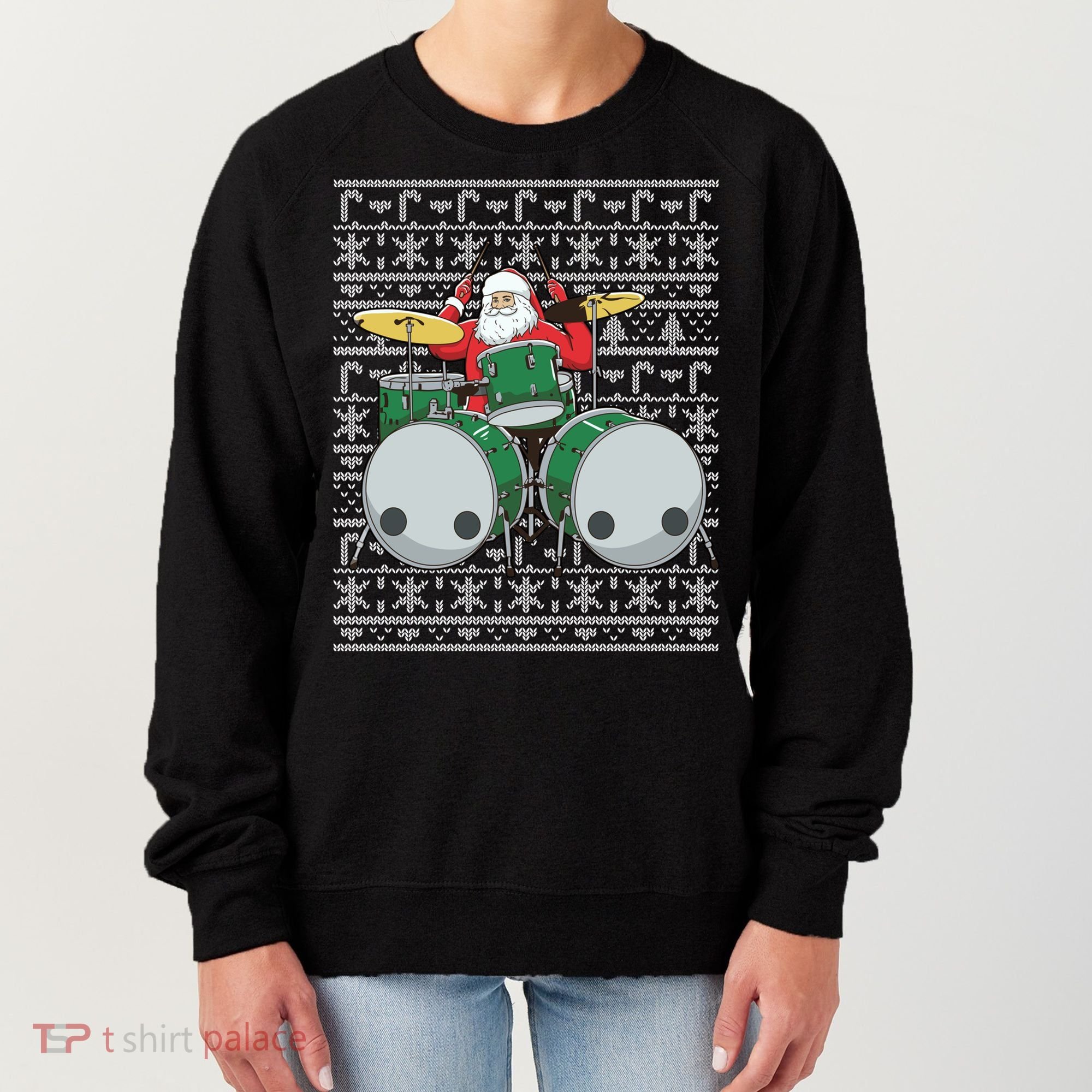 Santa Claus Drummer Drums Percussionist Percussion Christmas Gift Women's Sweatshirt