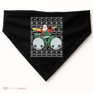 Santa Claus Drummer Drums Percussionist Percussion Christmas Gift USA-Made Doggie Bandana