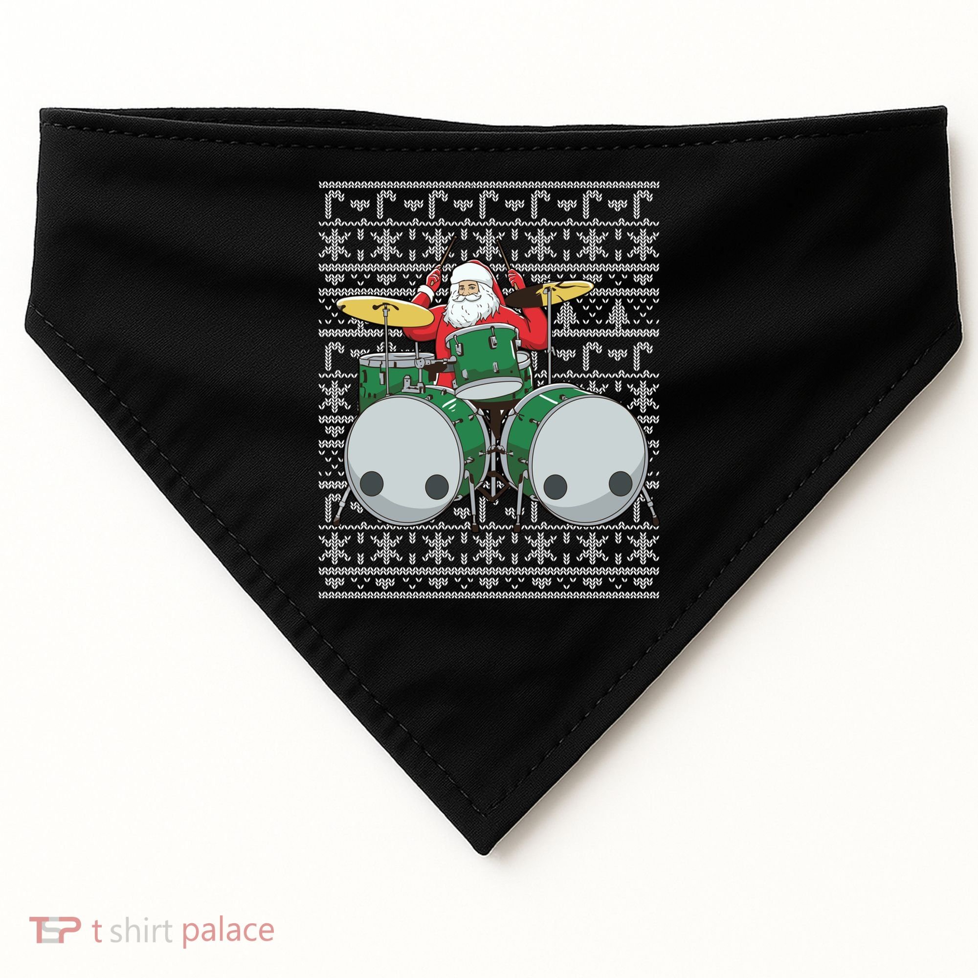 Santa Claus Drummer Drums Percussionist Percussion Christmas Gift USA-Made Doggie Bandana