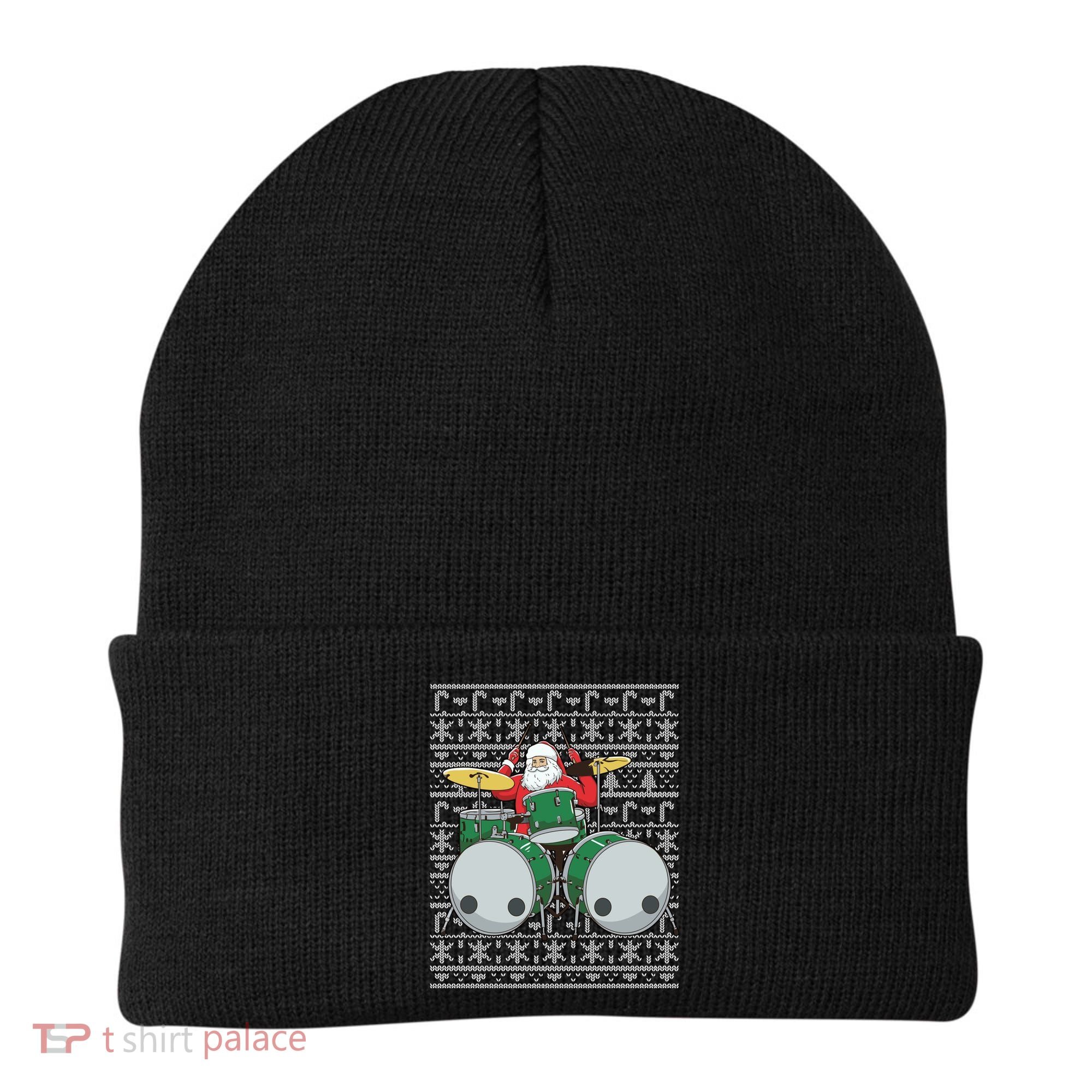 Santa Claus Drummer Drums Percussionist Percussion Christmas Gift Beanie