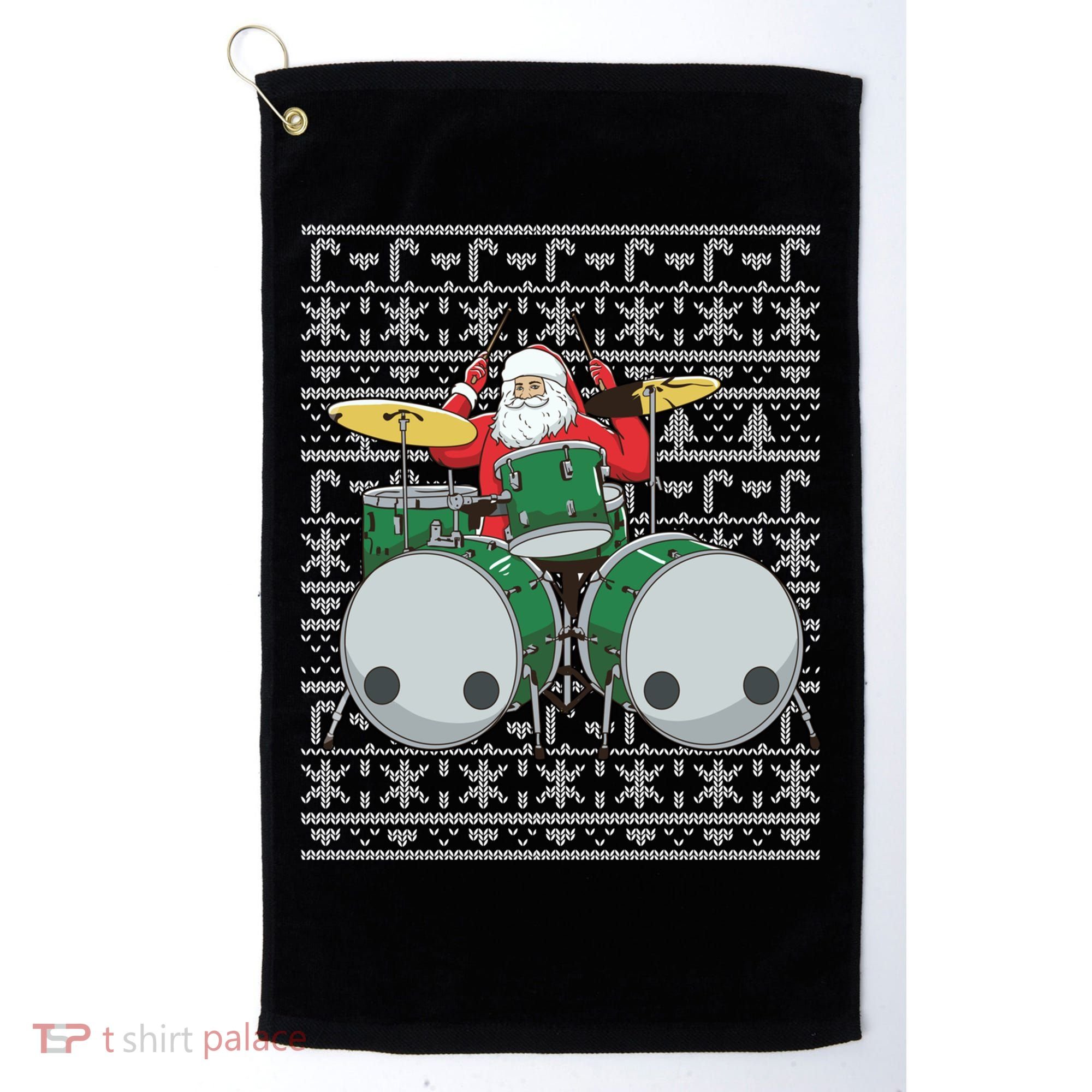 Santa Claus Drummer Drums Percussionist Percussion Christmas Gift Golf Towel