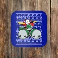 Santa Claus Drummer Drums Percussionist Percussion Christmas Gift Coaster thumb 0