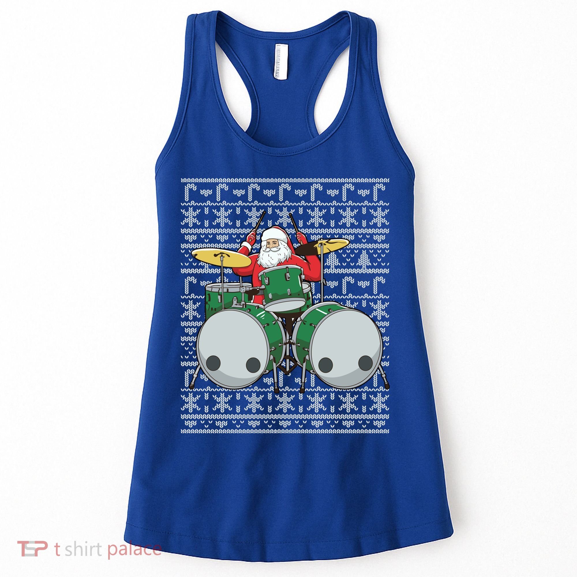 Santa Claus Drummer Drums Percussionist Percussion Christmas Gift Women's Tank Top