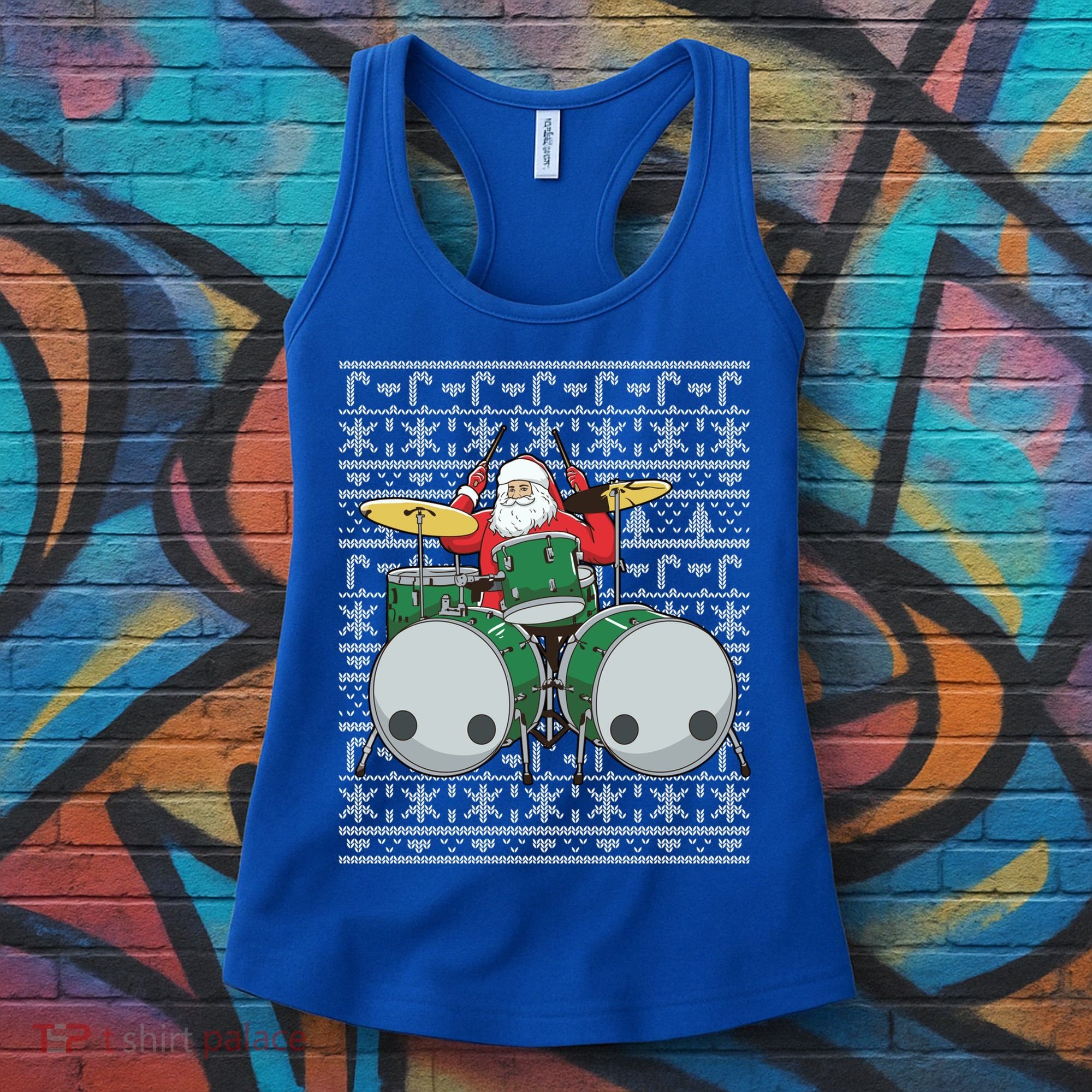 Santa Claus Drummer Drums Percussionist Percussion Christmas Gift Women's Tank Top