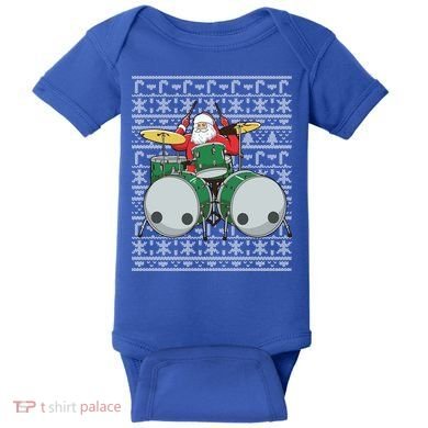 Santa Claus Drummer Drums Percussionist Percussion Christmas Gift Baby Bodysuit