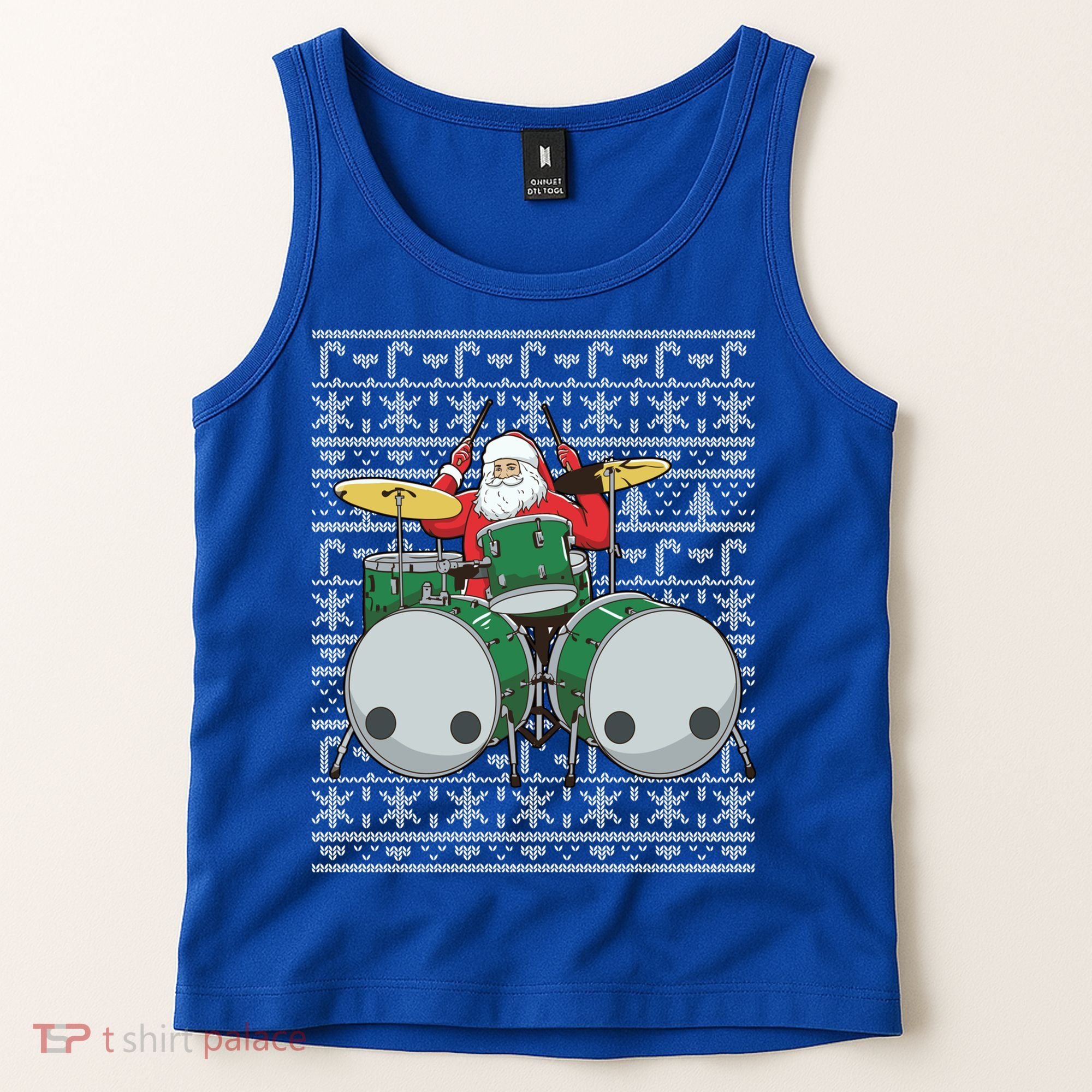 Santa Claus Drummer Drums Percussionist Percussion Christmas Gift Tank Top