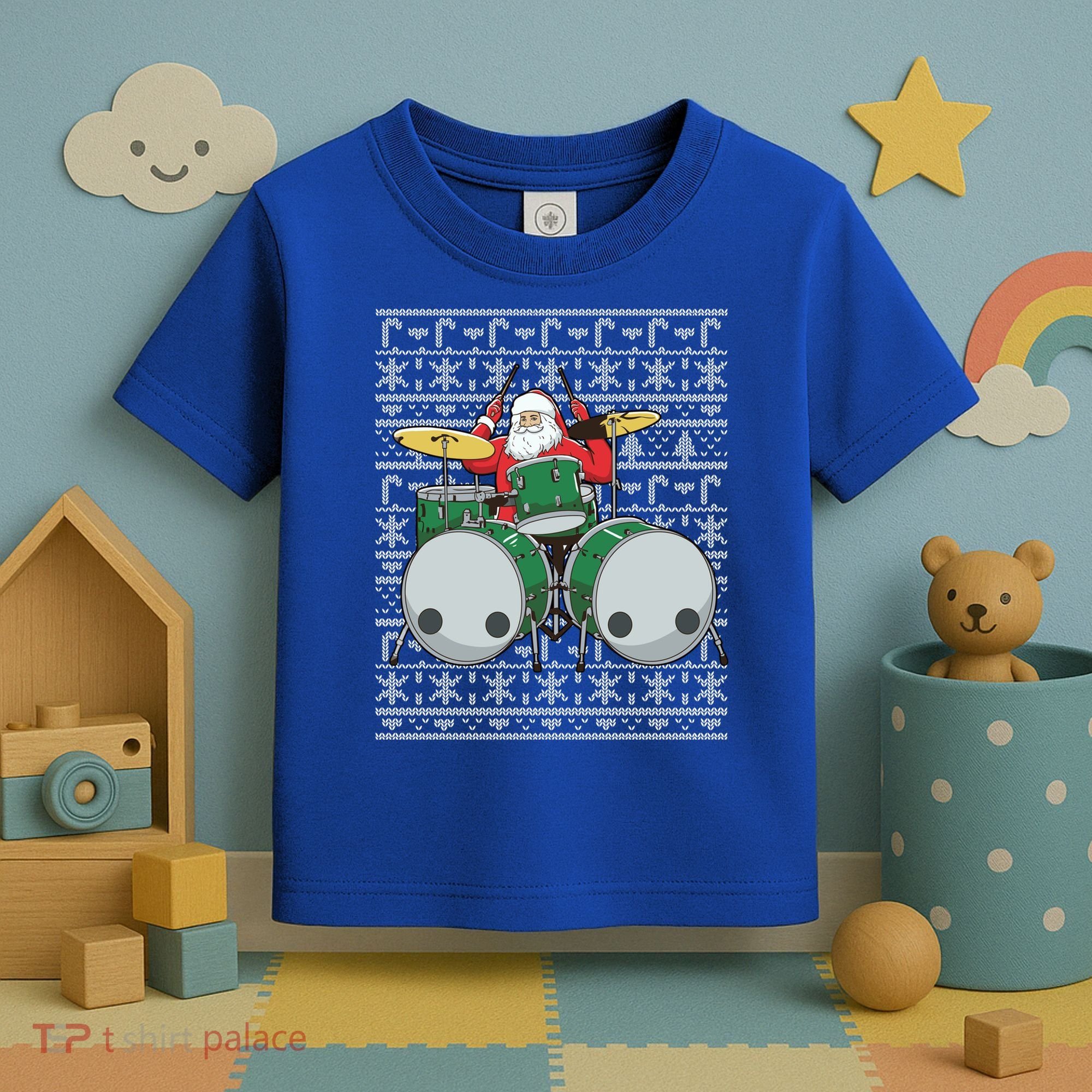 Santa Claus Drummer Drums Percussionist Percussion Christmas Gift Toddler T-Shirt