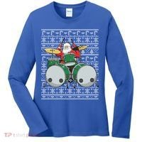 Santa Claus Drummer Drums Percussionist Percussion Christmas Gift Women's Long Sleeve Shirt thumb 0