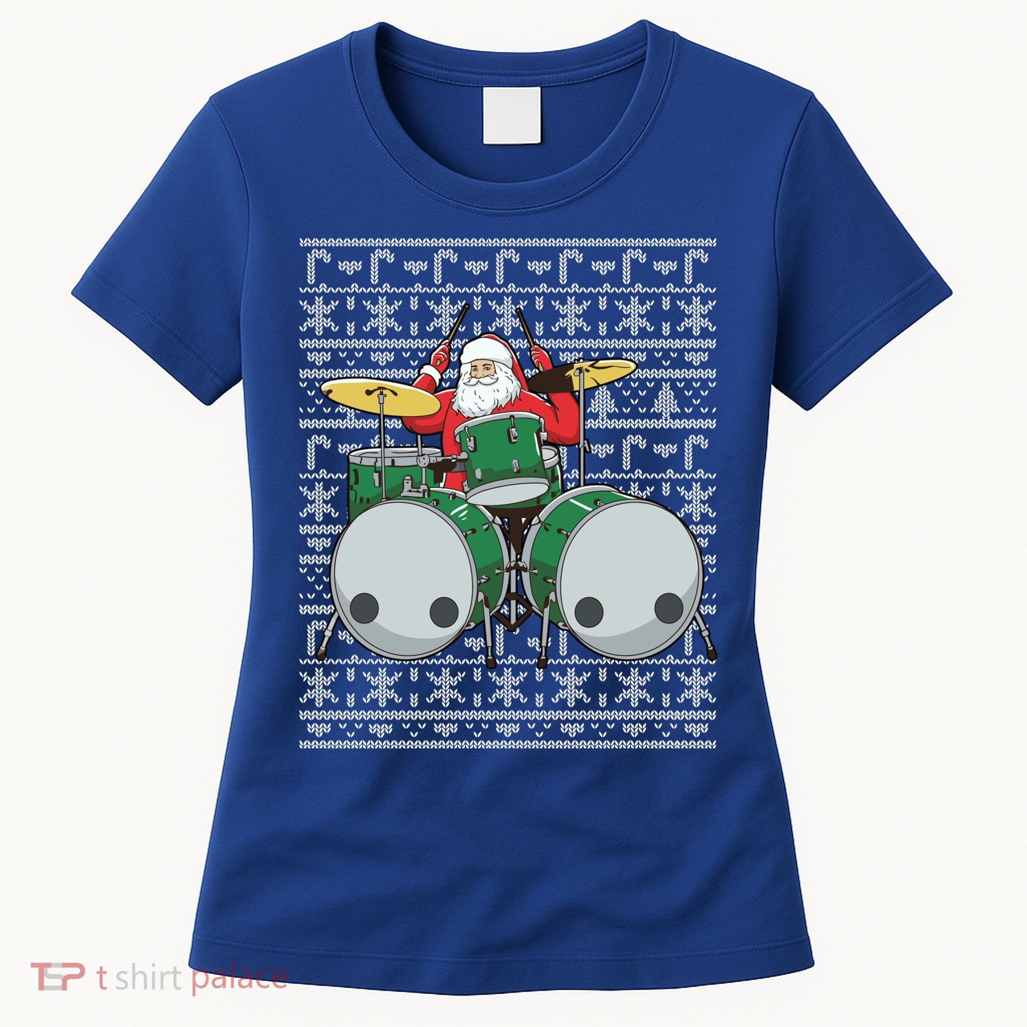 Santa Claus Drummer Drums Percussionist Percussion Christmas Gift Women's T-Shirt