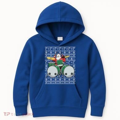 Santa Claus Drummer Drums Percussionist Percussion Christmas Gift Kids Hoodie