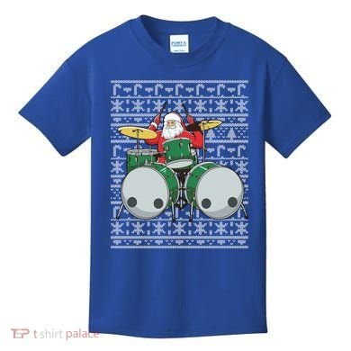 Santa Claus Drummer Drums Percussionist Percussion Christmas Gift Kids T-Shirt