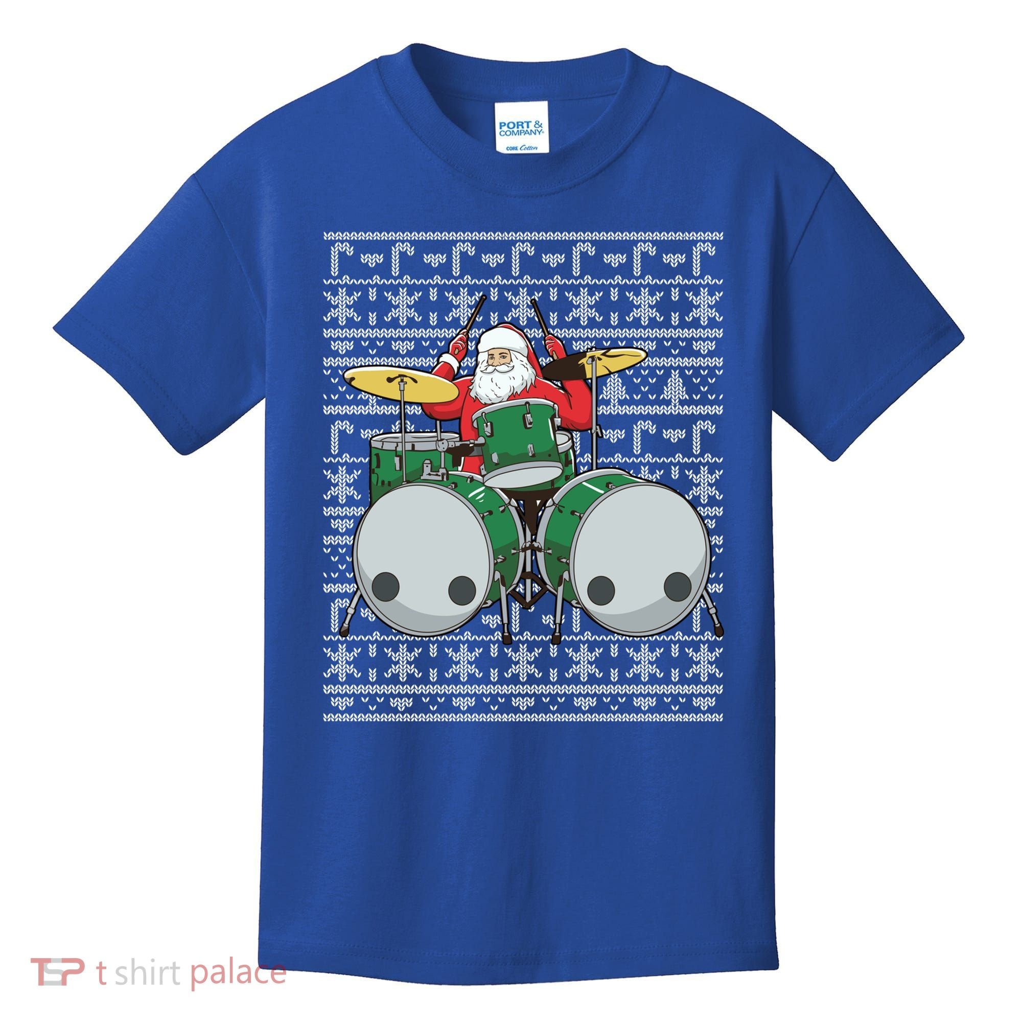 Santa Claus Drummer Drums Percussionist Percussion Christmas Gift Kids T-Shirt