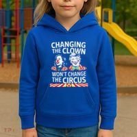 Same Circus Different Clown Political Kamala And Trump Kids Hoodie thumb 3